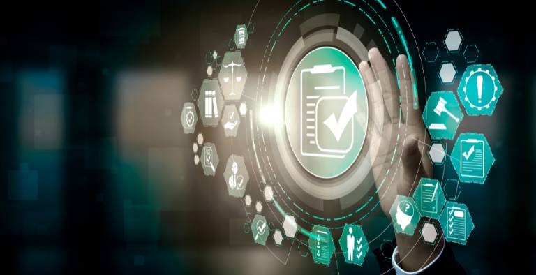 עיגול עם הסימן וי בפנים