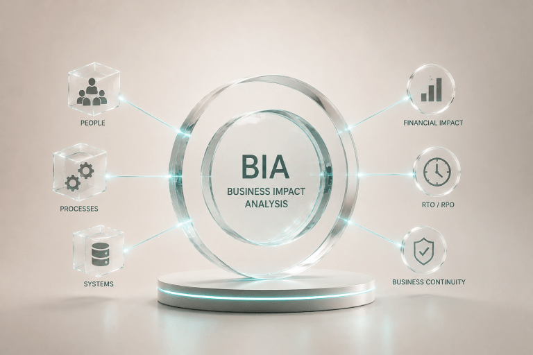 Business impact analysis infographic design BIA
