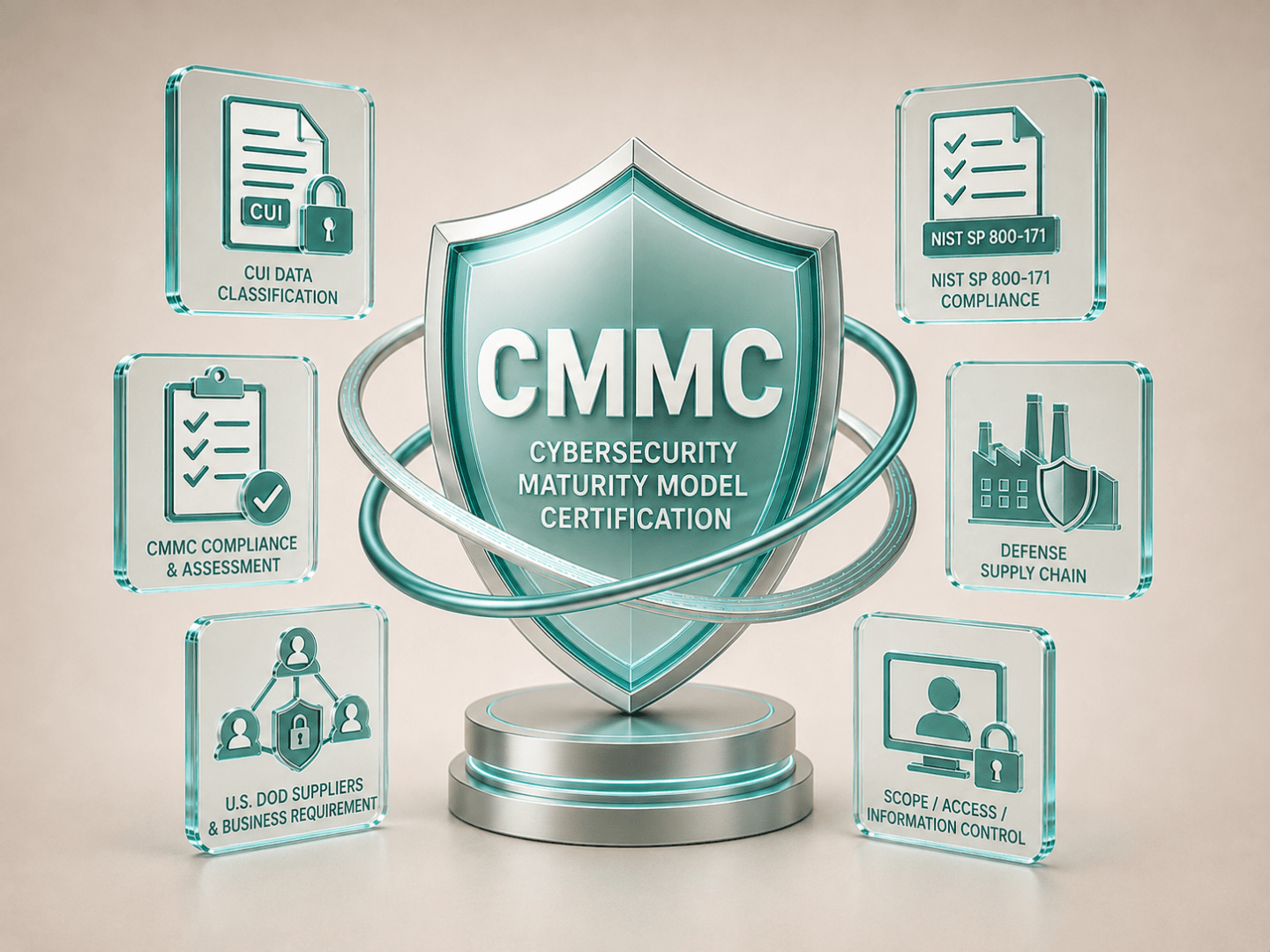 CMMC Cybersecurity Shield Infographic
