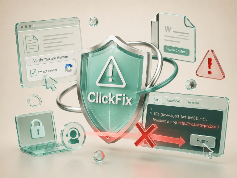 Cybersecurity alert ClickFix warning interface