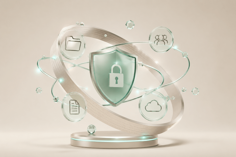 Futuristic cybersecurity shield