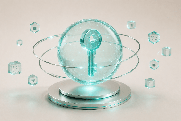 Futuristic data security illustration