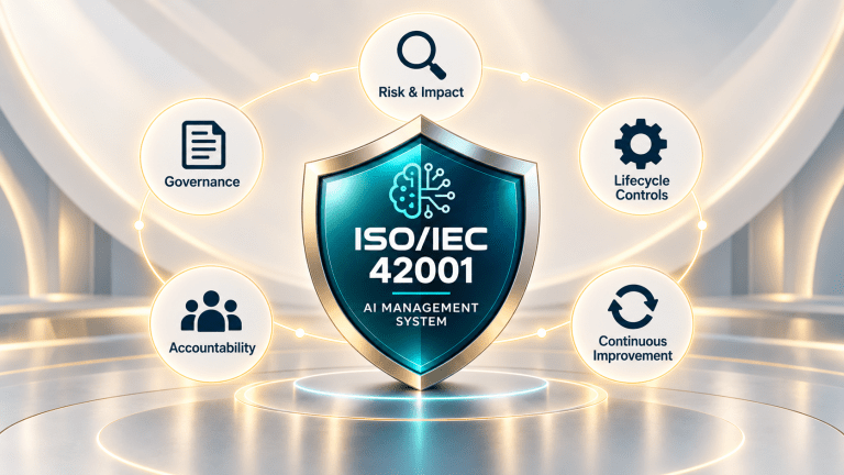 ISO IEC 42001 AI governance shield