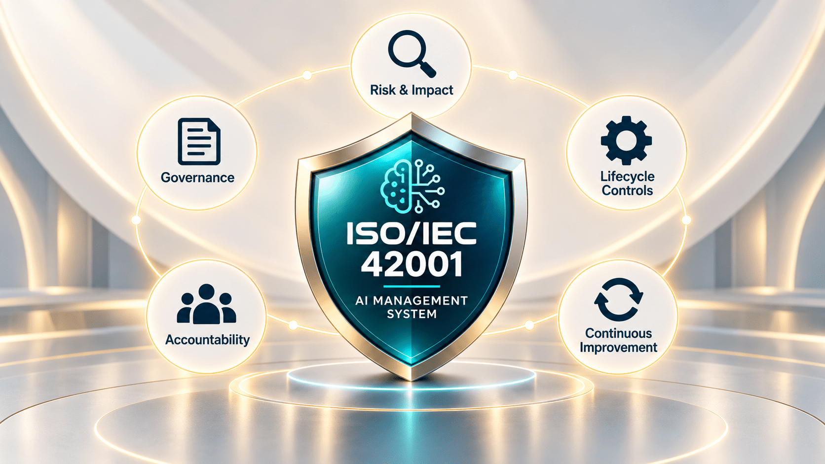 ISO IEC 42001 AI governance shield