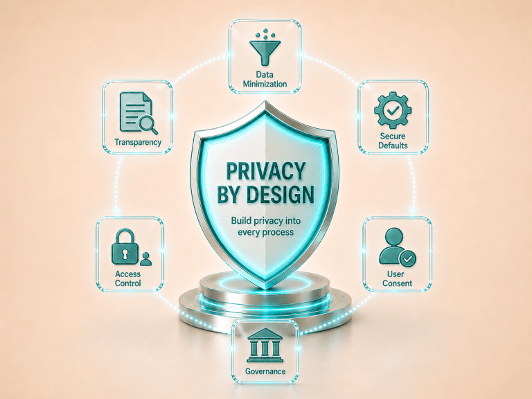 Privacy by Design Shield Infographic