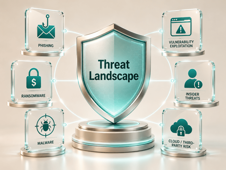 Threat Landscape Cybersecurity Infographic